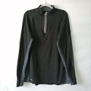 Thriv Mens Black Gray Raglan Sleeve 1/4 Zip Pullover Sweatshirt Size XL